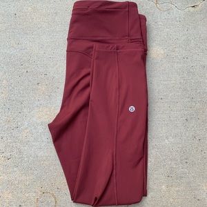 lululemon cropped burnt red legging